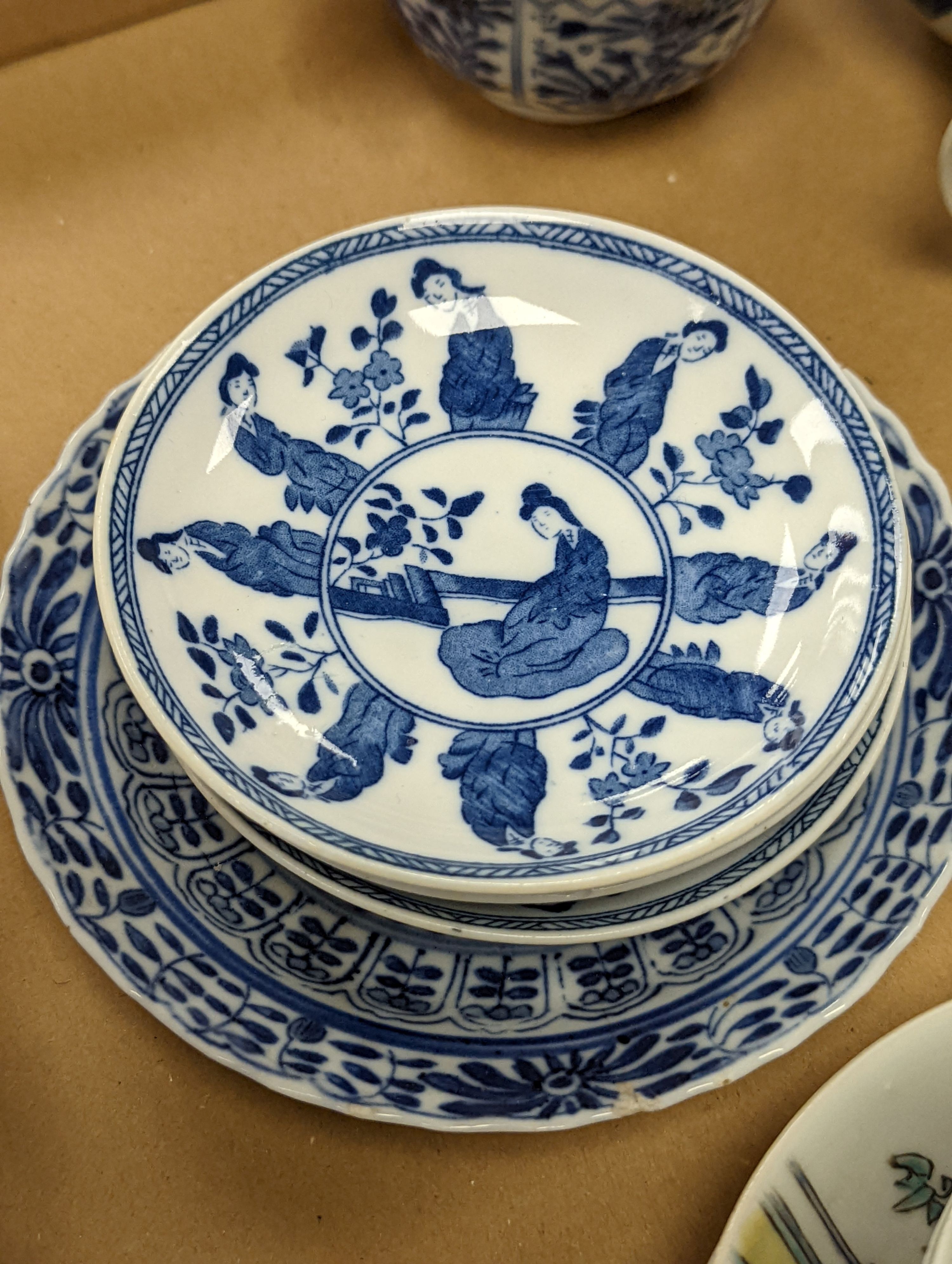 A group of Chinese porcelain teabowls and saucers, 18th-20th century